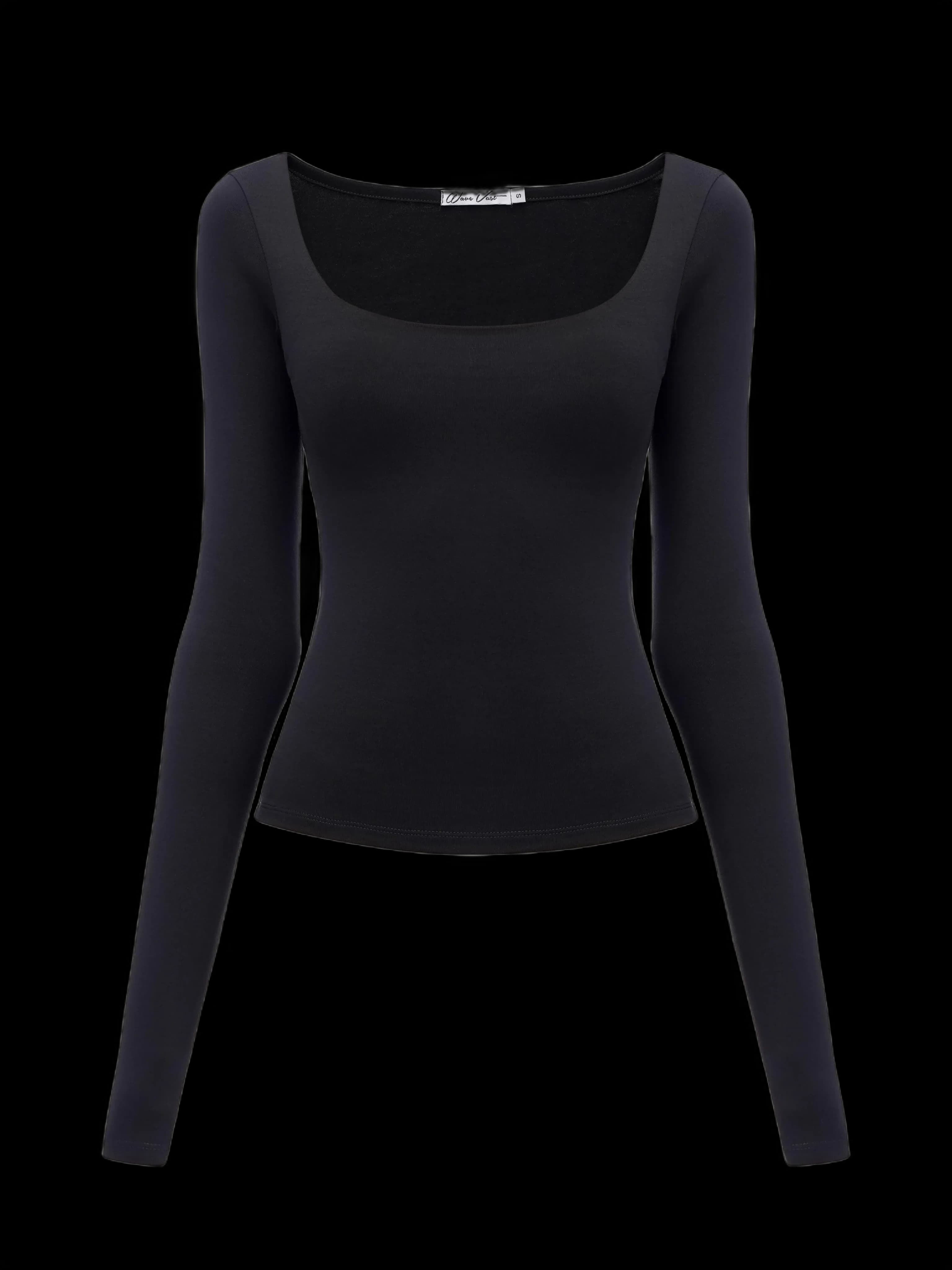 Лонгслів з вирізом Чорний - product image