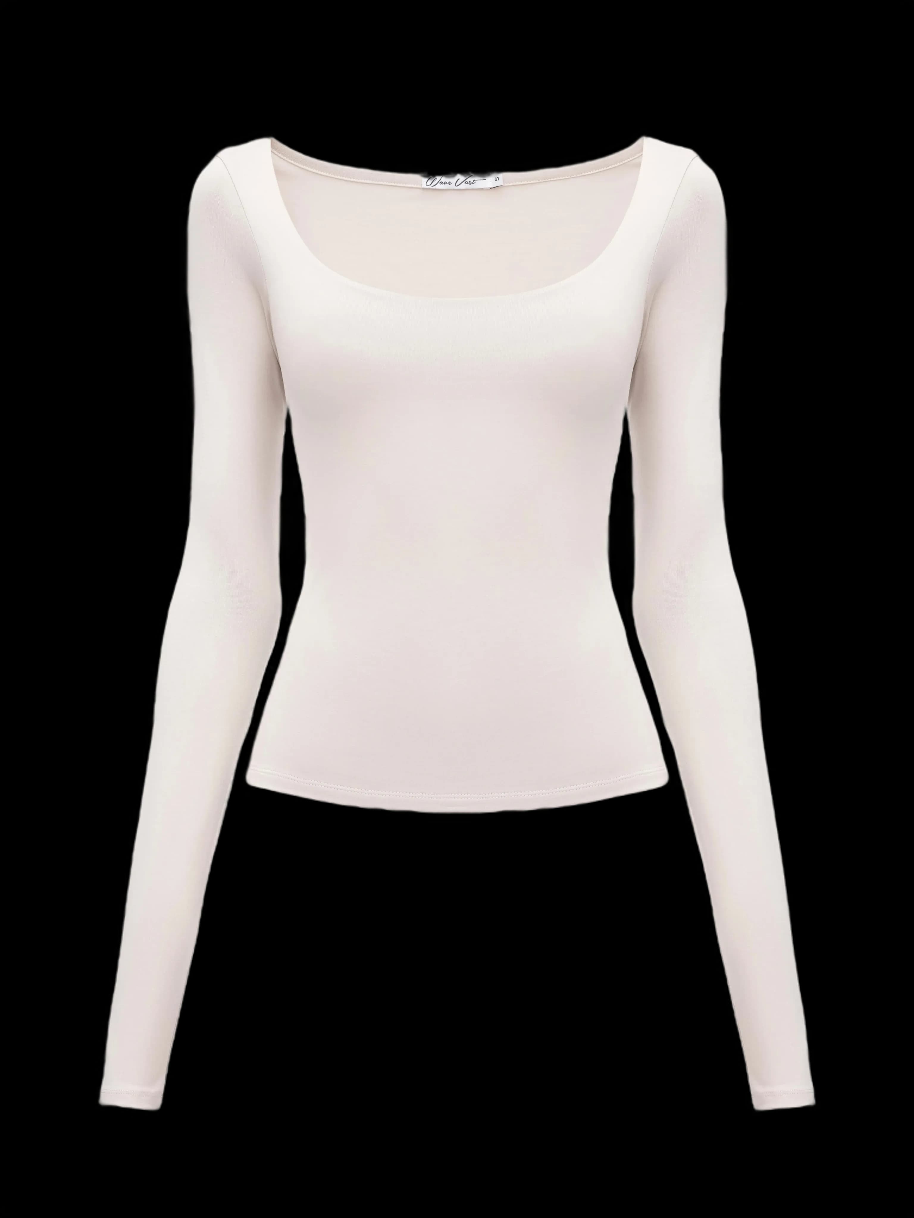 Лонгслів з вирізом Бежевий - product image