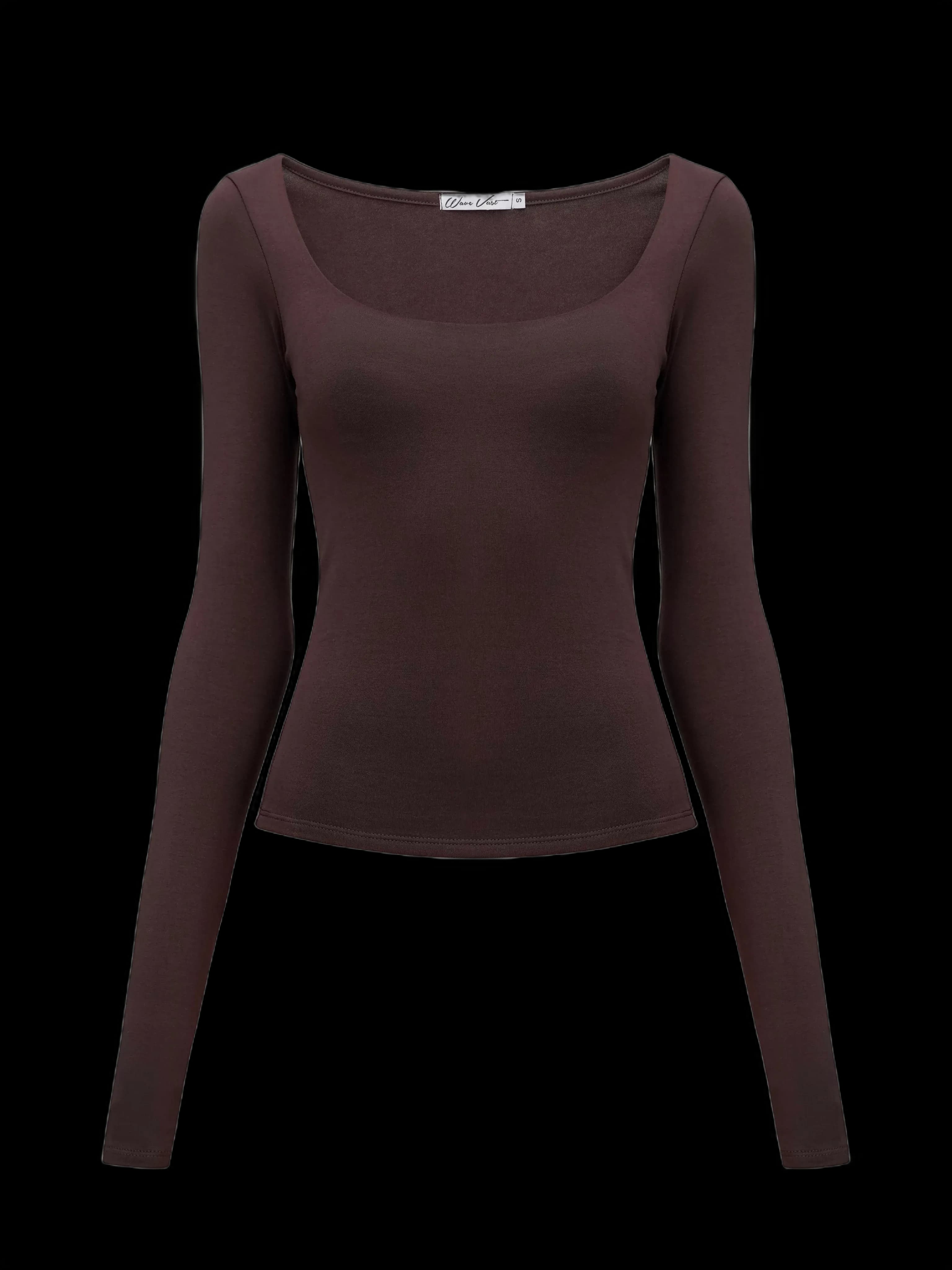 Лонгслів з вирізом Шоколад - product image