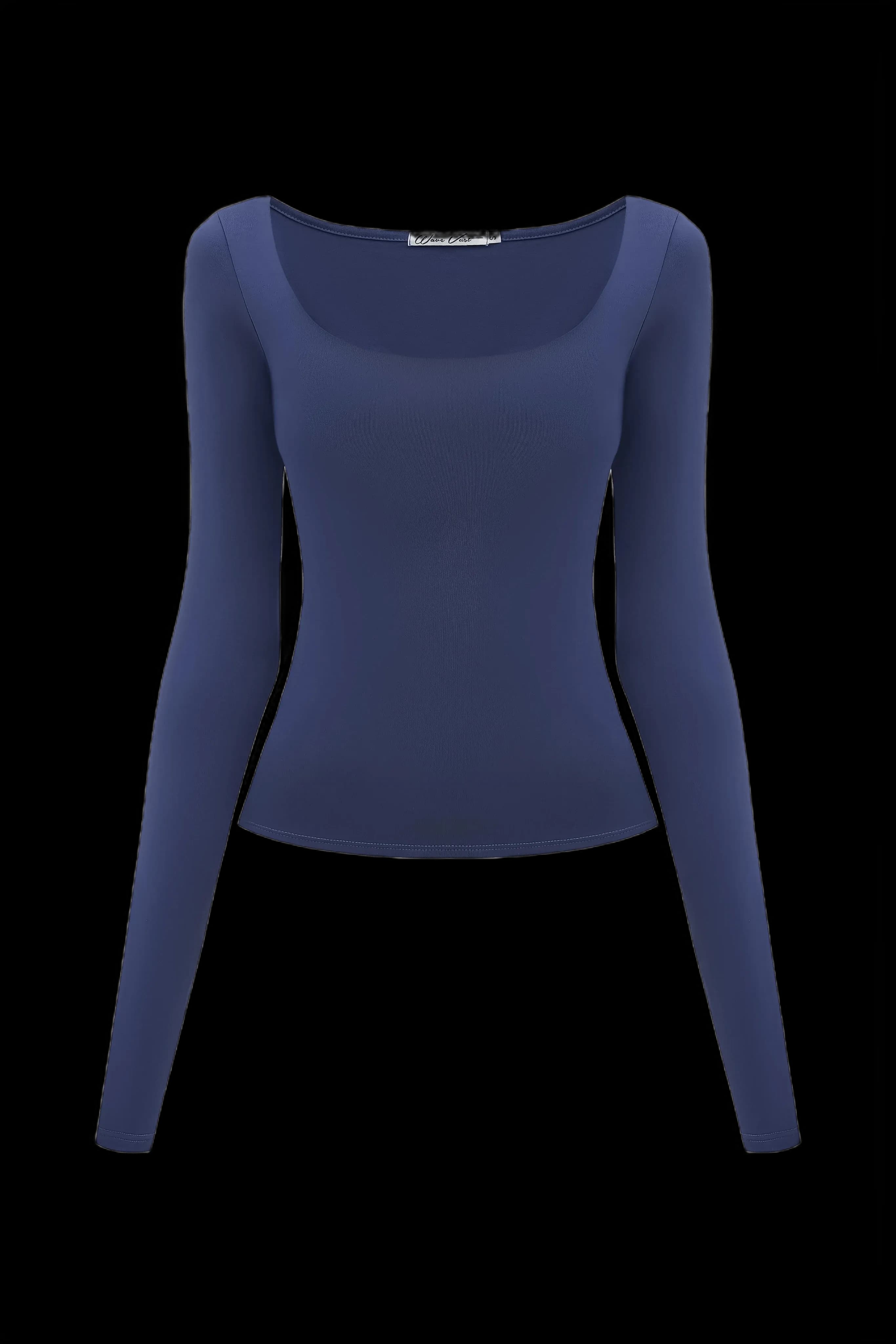 Лонгслів з вирізом Синій - product image